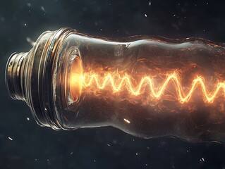 An animation of a dual-state qubit transition sequence with a glowing pulse.