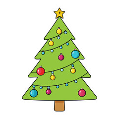 A festive Christmas tree adorned with colorful balls and natural pine cones, creating a warm, decorative holiday centerpiece full of charm and seasonal cheer.
