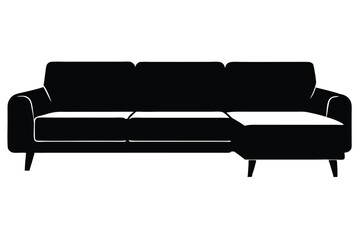 black sofa isolated on white background