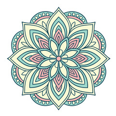 Colorful flower mandala design