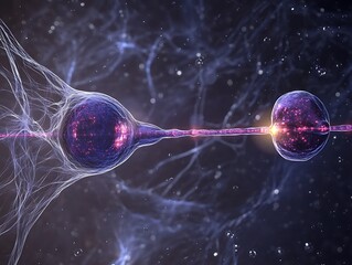 A glowing pulse marks the transition sequence of a dual-state qubit animation.