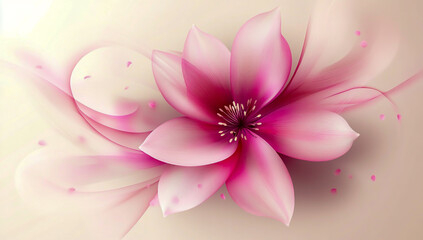 Fototapeta premium Abstract vector background features delicate pink flower petals arranged in a swirling, dynamic pattern, close-up view and elegant flow with soft gradients.
