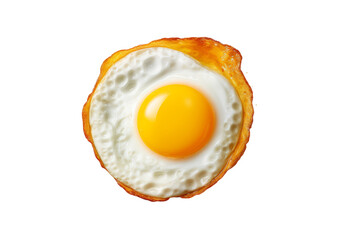 Single fried egg isolated on a white background