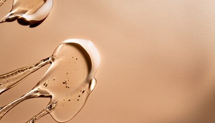 texture gel serum on beige background