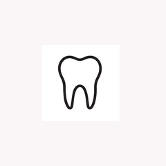 Tooth Icon – Dental Health Illustration with Black Outline