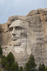 Fototapeta premium President Abraham Lincoln sculpture at Mount Rushmore National Monument, South Dakota