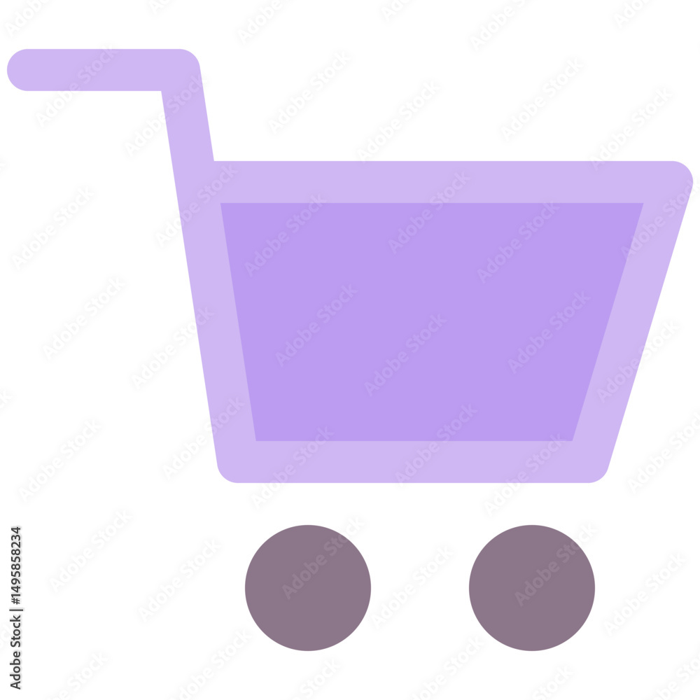 Poster shopping cart for mobile apps interface, cart vector icon, flat style isolated vector icon.