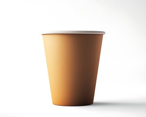 A detailed blank brown coffee cup mockup featuring a seamless design and a matte finish, isolated against a clean white background.