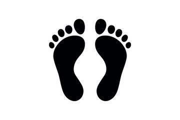 Simple Black Footprint Silhouette Vector Icon Illustration