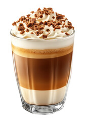 Latte with Whipped Cream and Chocolate Shavings PNG Image