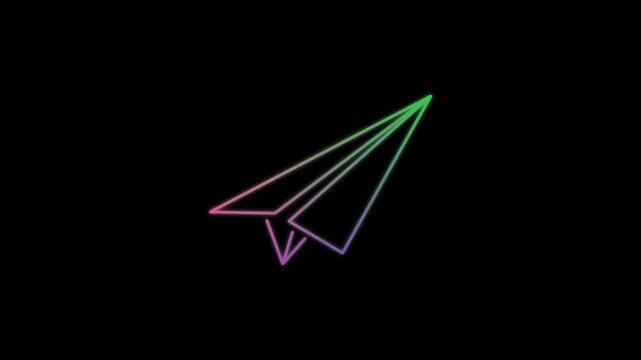 Send Message faster icon with Paper Plane Animation on White Background.