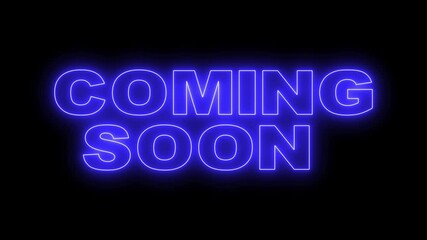 neon coming soon text with glowing lights and futuristic background, perfect for event announcements and digital countdowns. - Powered by Adobe