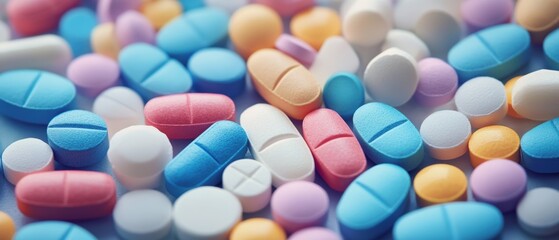A Colorful Array of Pills and Capsules on a Surface