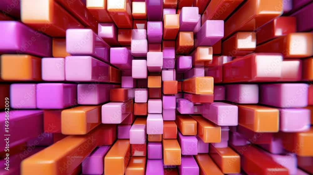 Aufkleber colorful 3d blocks create a vibrant abstract background, ideal for modern design and artistic projec