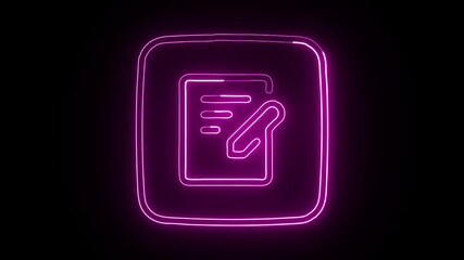 Document Editing Icon HD Video black background