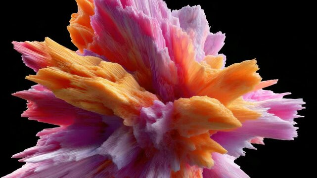 A vibrant, colorful crystal formation with sharp edges and intricate details, showcasing nature's artistry.