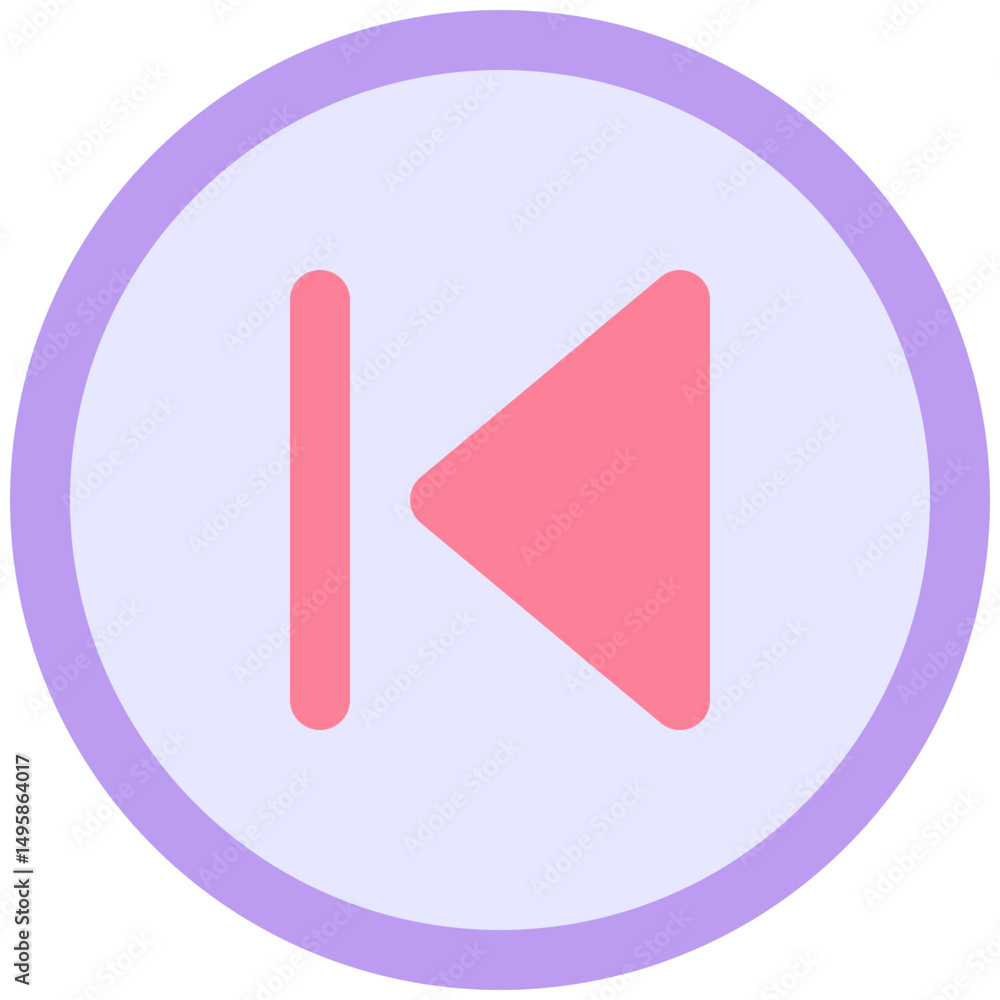 Poster backward button vector flat isolated icon, user interface icon.