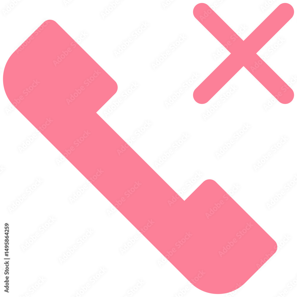 Poster telephone vector icon, no call vector icon. cancel, user interface, user experience, flat style isol