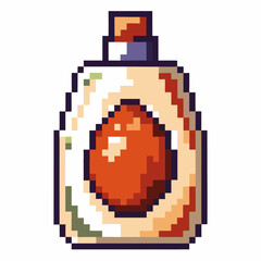 Obraz premium retro pixel art orange bottle, vintage video game design concept, nostalgic digital illustration