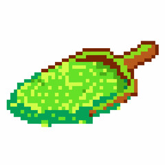 Fototapeta premium Pixel art durian digital stylized green fruit illustration, tropical exotic design