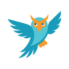 Flying Owl Vector Logo or Web Icon Template