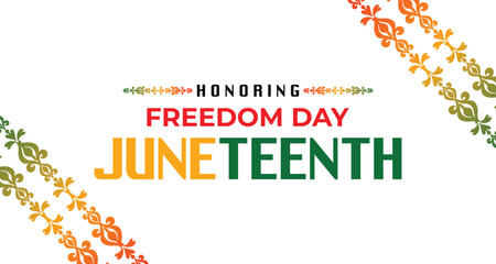 Juneteenth Celebration Typography Art Banner Background