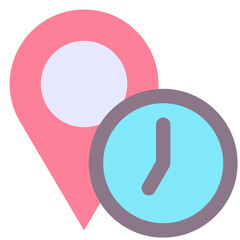 Arrival Time Vector Icon, Flat Style Isolated Vector Icon.