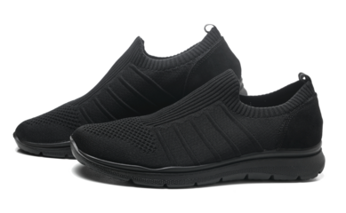 new light, flexible, anatomic black shoes, isolated on white background