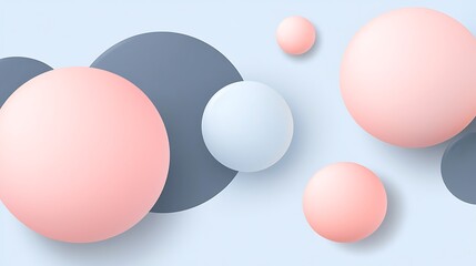 Pastel spheres abstract background.