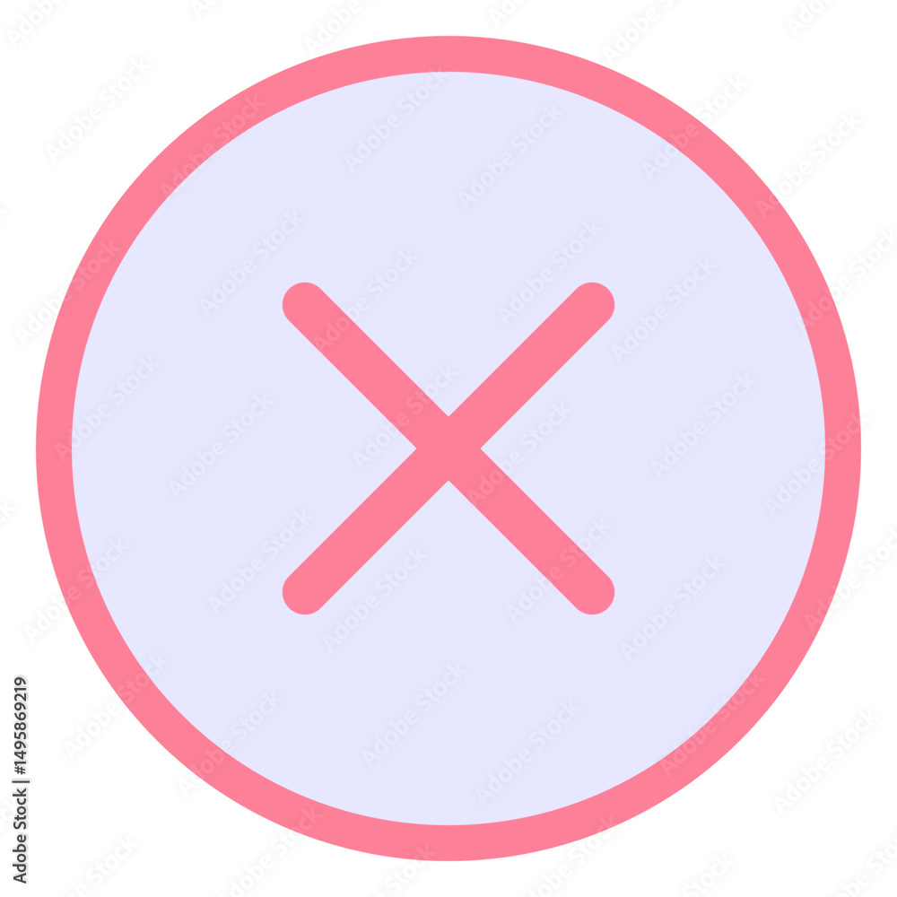 Aufkleber cross button tick vector flat isolated icon, user interface icon.