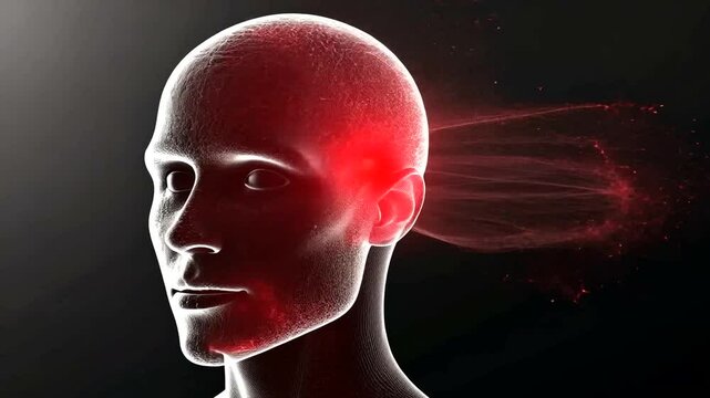 Abstract representation of human mind with energy flow