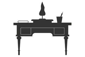 black and white old fashioned sewing machine