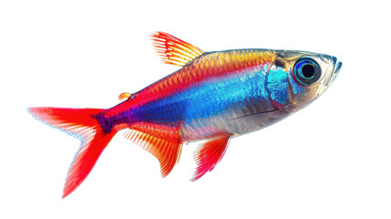 Obraz premium Vibrant tropical fish swimming gracefully in clear water with colorful coral backdrop