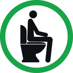 Toilet Sitting Posture sign. Proper sitting WC rules. Toilet signs and symbols.