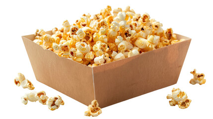A large container of freshly popped popcorn overflowing with kernels, ideal for movie nights