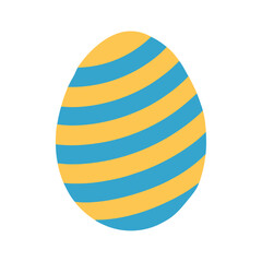 Easter egg illustration with blue and yellow stripes perfect for holiday celebrations