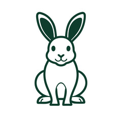 vector illustration of a rabbit line art icon