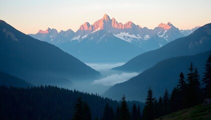 Mountain Ridge Overlooking Valley