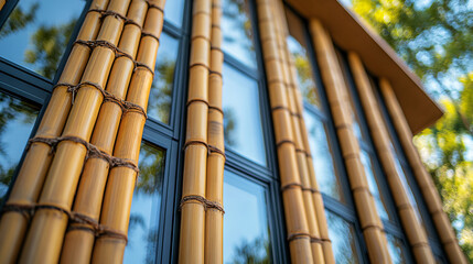 Bamboo Architecture Elements with Modern Design and Natural Light