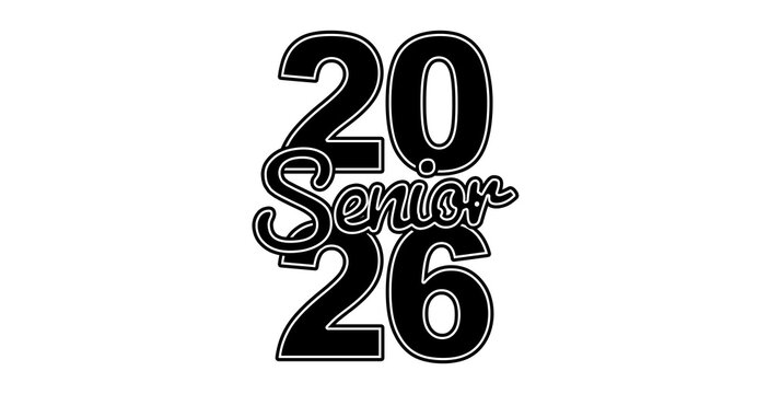 Futuristic graduation class of 2026 banner concept with glowing low polygonal golden graduation cap.