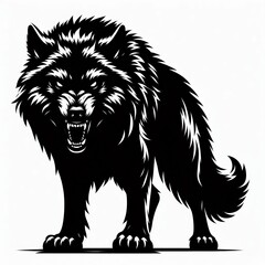 Obraz premium wolf silhouette