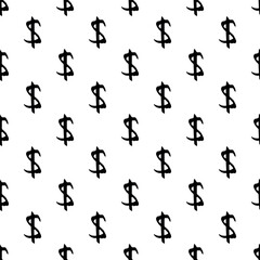 Seamless pattern with dollar currency symbol for decorative print, wrapping paper, greeting cards, wallpaper and fabric