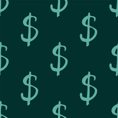 Seamless pattern with dollar currency symbol for decorative print, wrapping paper, greeting cards, wallpaper and fabric