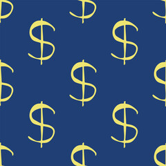 Seamless pattern with dollar currency symbol for decorative print, wrapping paper, greeting cards, wallpaper and fabric