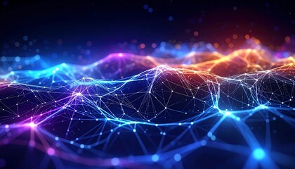 Abstract Glowing Network A Multicolor Visualization of Neural Network Connections