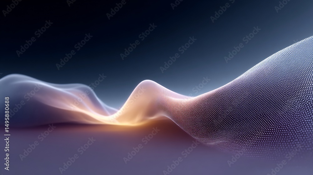 Poster abstract 3d rendered landscape background with smooth wavy gradient surface