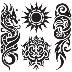 illustration vector graphic of tribal art abstract design ornament tattoo
