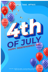 4th of july independence day poster with editable text effect