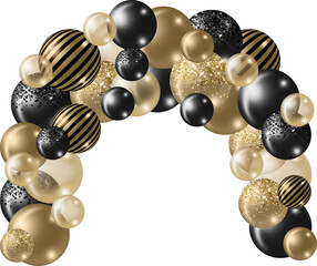 golden birthday party balls