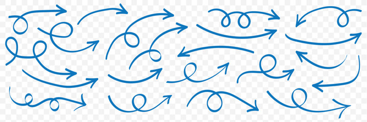 Obraz premium Elegant arrows set for business plan, presentation and education. Sign, Symbol, Hand drawn arrow collection on Transparent Background. EPS 10.